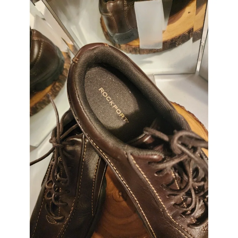 Rockford Shoes Mens 8 M Brown Leather Lace‎ Up Sneaker